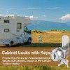 Hecfu 6 Pcs Cabinet Locks with Keys, 1-1/8" Cam Locks