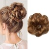 Silk-co Curly Hair Bun Extensions Real Remy Human Hair Messy