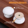 Mgoodoo 5PCS White Wood Knobs, 1.34'' Round Mushroom Wooden Knobs