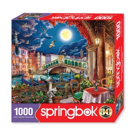 Springbok's Evening Cafe in Venice 1000 Piece Puzzle for Adults- Wonderful Travel Themed Puzzle to Challenge You