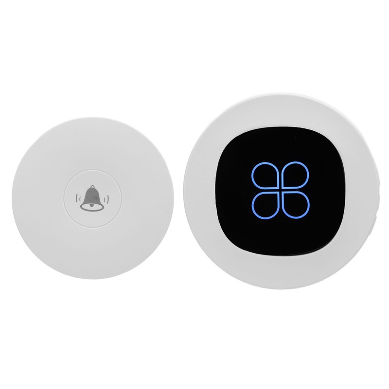 Wireless Doorbell Self Powered 1 Receiver 2 Push Button Battery