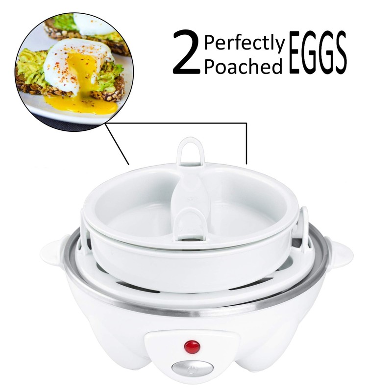 Brentwood TS-1045W Electric 7 Egg Cooker with Auto Shut Off,