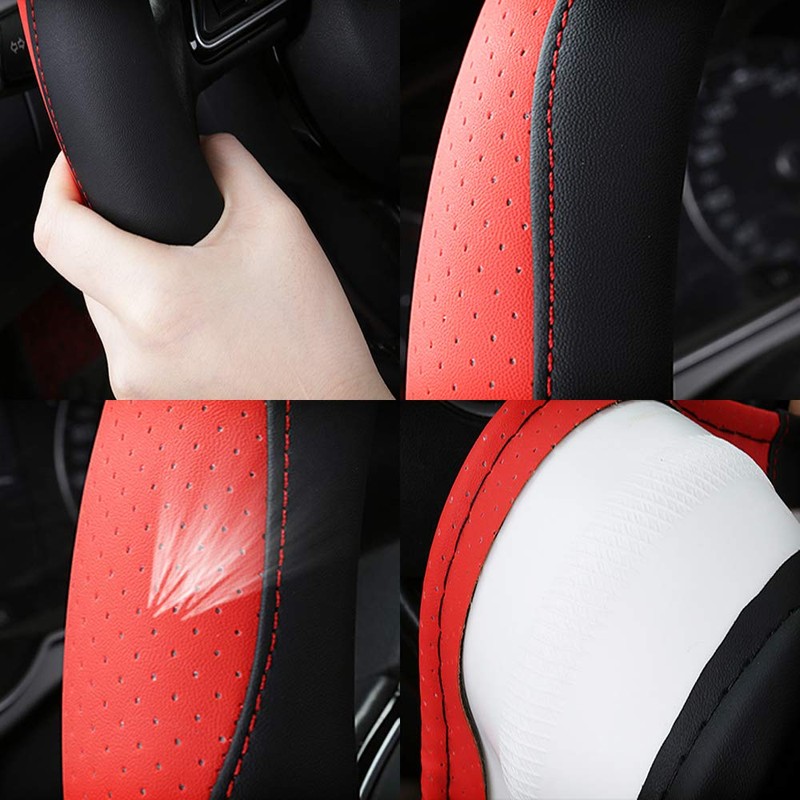 SFONIA Car Steering Wheel Cover Steering Wheel Protector Microfiber Leather