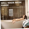 Ciieeo 1Pc White Hanging Bathroom Organizer with Mesh Pockets for