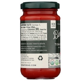 Bionaturae Tomato Paste - Organic - 7 oz - case of 12 - 100% Organic - No Salt Added - Made in Italy