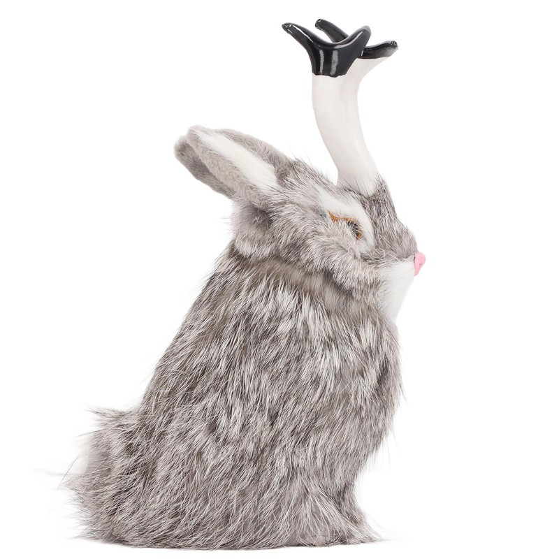 Simulation Antler Rabbit Ornament Cute Rabbit Home Decorations Animal Model
