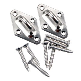 HONGCI M8 Heavy Duty Sun Shade Sail Fixing Kit for Garden Triangle and Square, Rectangle - 304 Stainless Steel Sun Shade Sail Fixing Hardware Accessories Kit (Fixing Kit a - 2x4x2) (Pad Eyes x 2)