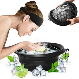 Rodillo De Hielo Facial, Hielo Para La Cara, Terapia Fría Facial Para Reducir Hinchazón, Post-Entrenamiento Y Rutina De Cuidado De La Piel, Tazón De Silicona Plegable De 10x17 Cm