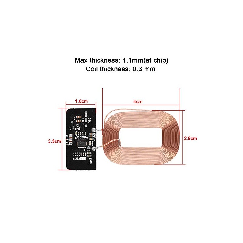 ASHATA Módulo de Receptor de Carga inalámbrico DIY Qi Módulo