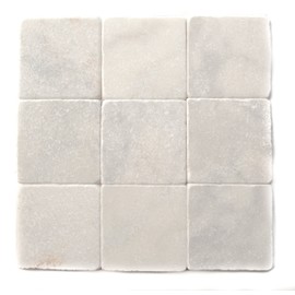 Bianco Venato Marble 4x4 Tumbled Tiles (LOT of 5 SQ. FT.)