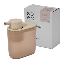 soem Foam Type Hand Soap Dispenser NA [Made in Japan] Large Capacity, 15.2 fl oz (430 ml), Pump Type, Vertical, Horizontal, Gift (Natural)