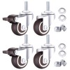 Screw Type Casters Set of 4 with Brakes, M6 Screws,