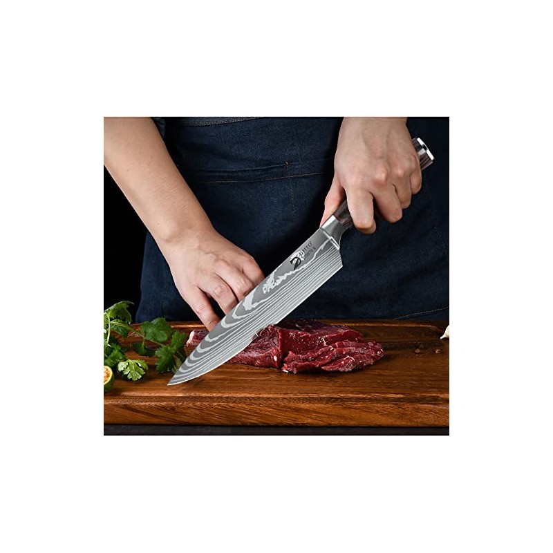 Dfito - Juego de cuchillos de chef con bolsa enrollable,
