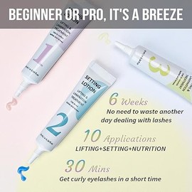 PERMANIA Eyelash Lift Kit, Brow Lamination Kit for Tube Design Easy to Apply for Fuller Thicker Instant Lifting & Curling Beginners Friendly