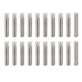 sourcing map 3x20mm 304 Stainless Steel Dowel Pins, 20Pcs Knurled Head Flat Chamfered End Dowel Pin, Wood Bunk Bed Shelf Pegs Support Shelves Fasten Elements