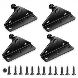 TOOMYAUTO 10mm Gas Spring Lift Strut Bracket Ball Stud Black Angled L Mounting Bracket for Lift Support Prop with Screw Universal, Set of 4 (Black)