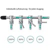 Movoja AQ Air Aquarium Air Distributor, 6 Ways, Continuously Adjustable,