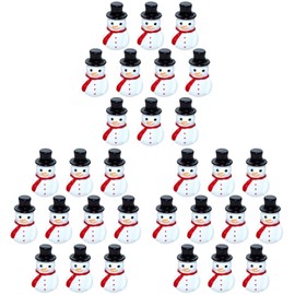 Abaodam Christmas Miniature Ornament Kits, 30 Pcs Christmas Miniature Snowman Christmas Tree Snowman Resin Ornaments for Garden Miniature Scenes Micro Landscape DIY Christmas Crafts