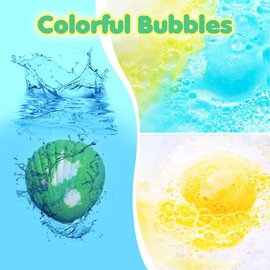 Santrela Kids Bath Bombs with Surprise Toys Organic Set for Children's Birthday Gifts