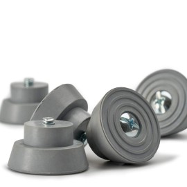 Qualihome Replacement Rubber Tip for Kickdown / Drop Down Door Stop Holder, Grey, 5 Pack