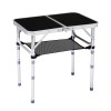 Portable Folding Aluminum Outdoor Table 2ft Adjustable Height With Carry