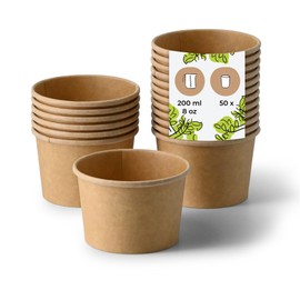 BIOZOYG Soup Cups to Go Soup Bowls Disposable - Disposable Tableware - Alternative to Plastic Bowl - To Go Cup, Soup Bowl