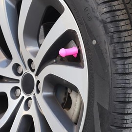 Funny Valve stem caps| Hilarious Tire Accessories with Weatherproof Durability | Universal Fit for Cars/Motorcycles/Bicycles | Upgrade Your Wheels with Personality(4pcs Red)