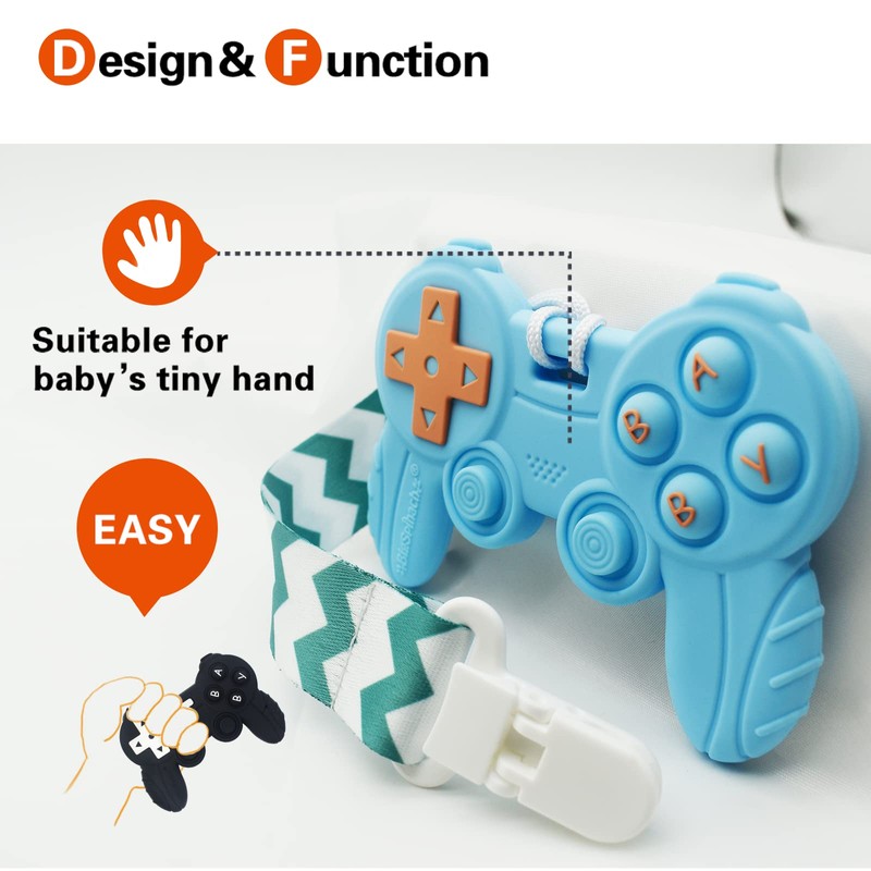 Cool Remote Game Control Teething Toy for Babies 0-6 6-12