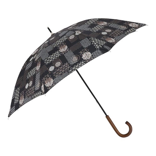 Ogawa 92083 Women's Parasol Long Umbrella, Heat Blocking, Light Shade, Over 99% of UV, Lightweight, 10.9 oz (282 g), 19.7 inches (50 cm), 8 Ribs, Hand Opening, Safety Cover, Jeweled Decorative Button Included