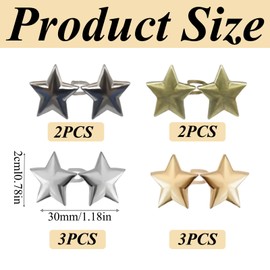 4 Pairs Stars Jean Buttons No Sewing Required Star Waist Tightener Adjustable Jean Button Pins No Sewing Required for Jeans