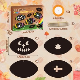 BeYumi Fall Football Scratch Cards - 60Pcs Fall Religious Football Scratch Cards for Kids Autumn Thanksgiving DIY Christian Cross Magic Scratch Paper Sunday School Classroom Harvest Party Art Activity
