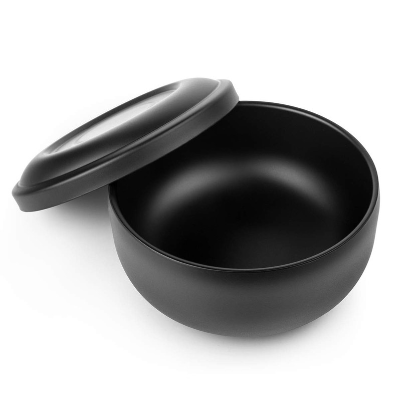 QSHAVE Stainless Steel Shaving Bowl with Lid 4 Inch Diameter