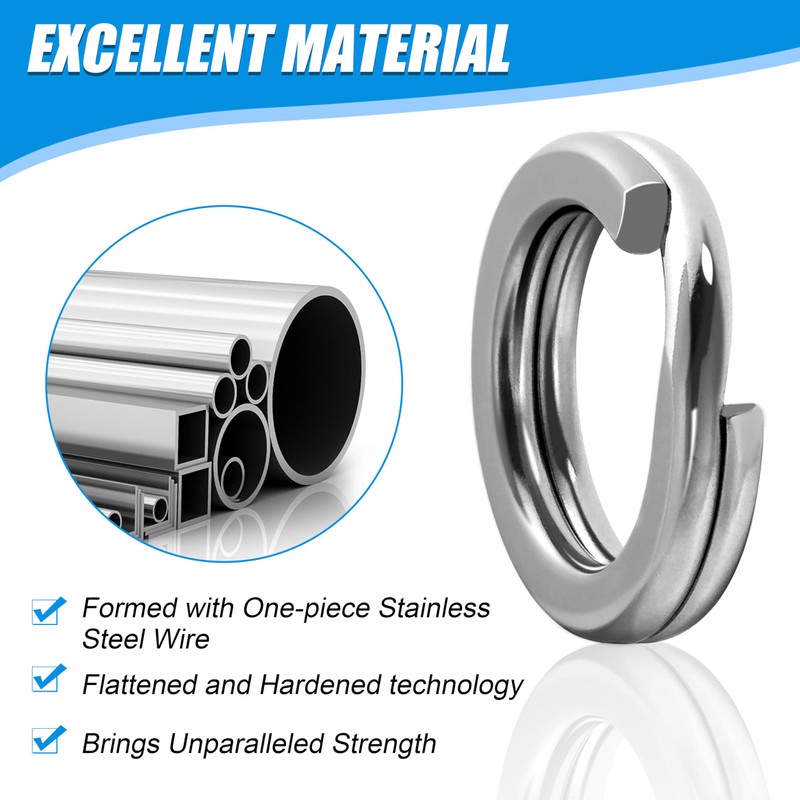 Fishing Split Rings Kit, 200pcs Stainless Steel Split Rings Round