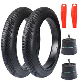 WEEROCK 24 X 3.0 Inch Bike Fat Tire E-Bike Tires 2 Pack Bicycle Tyres with Inner Tubes Folding Bead Tires Compatible with Wide Mountain Snow Bicycle Electric Bike