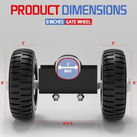 Rolling Gate Wheel for Sliding, Chain Link, Metal Fences or Wooden Gates(8 inch, Black)