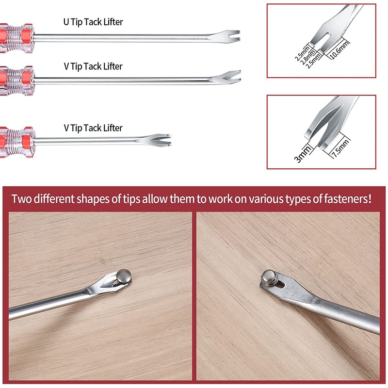 Staple Remover with Tack Remover Tool, Upholstery Construction Nail Puller