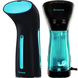 Bizond UD Handheld Portable Steamer Safe Little Handy Compact Mini Clothing Steamer for Travel Garment Fabric No Spitting Black Curtain