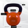 BESEA Orange Vinyl Coated Kettlebell 35lbs, Wide Grip Handle, Stable