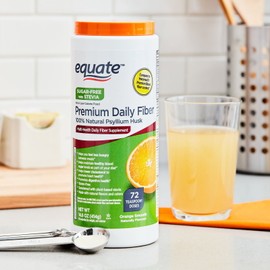 Equate Premium Sugar Free Daily Fiber Supplement, Orange Flavor, Powder, 14.6 oz