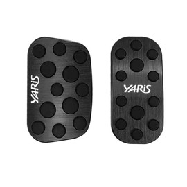 BOYOUS Toyota Yaris Cross 10 Series Aluminum Pedal Axle Brake Cover No Tools Required Non-slip Rubber Yaris Cross Custom Dress Up Parts (Black)