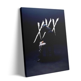 XXXTentacion Canvas Wall Art Decor - 11X14 inch Portrait of Rap Icon XXXTentacion on Stool, Music-Inspired Artwork for Bedroom, Living Room or Studio Wall Decoration, Gift for Hip-Hop Fans