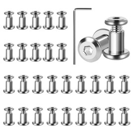 Pack of 30 Connection Screws M3, Sleeve Screws M3 x 5 mm with Hex Key Furniture Connector Screws Stainless Steel Cabinet Connector for Furniture, Cabinets and Wood Bread