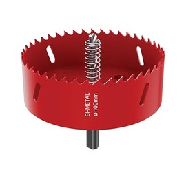 DURI Bi-Metal Hole Saw 100 with Arbor and Pilot Bit - Smooth Fast Cutting for Wood, Plywood, Plastic, Drywall, Thin Metal Sheets, and More | Ideal for Ceiling Light Installation and DIY Projects