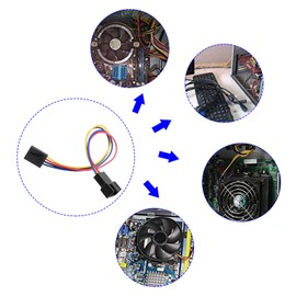 OTOTEC 2pcs 5-poliges zu 4-poligem Lüfteradapter Konverter Verlängerungskabel Spezielle Lüfterschnittstellen Konvertierungsleitung Kompatibel mit Dell Computer PC