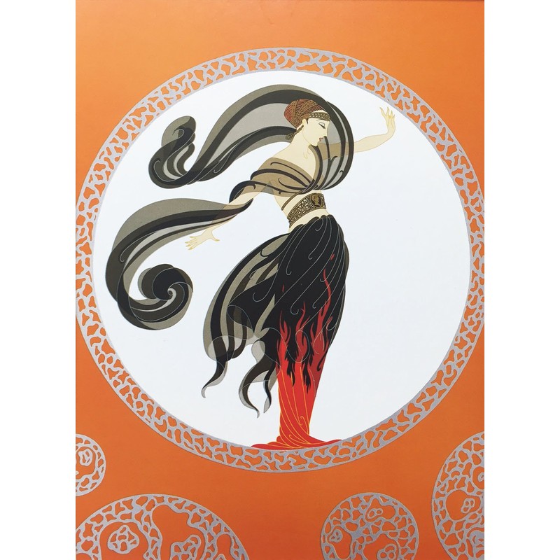 Erte "Flames of Love Newly Custom Framed Print 15" x