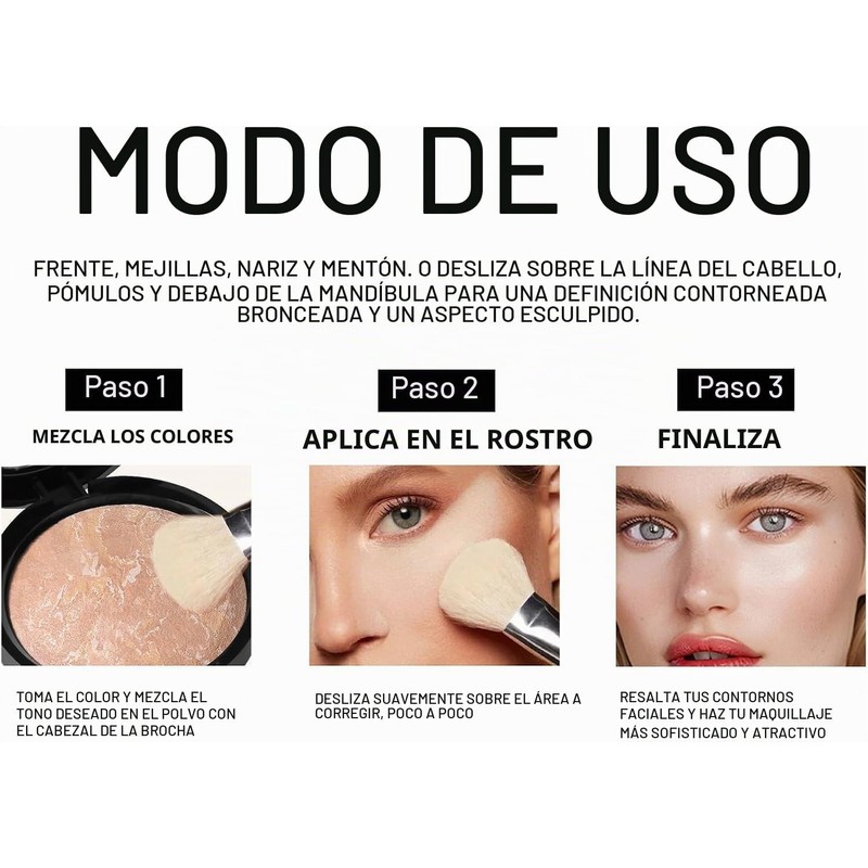 Base de maquillaje en polvo horneado, correctora y con control