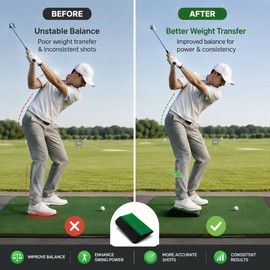 Golf Weight Transfer Trainer for Swing Practice – Compact Balance Pedal for Hip Rotation, Tempo & Beginner Drills