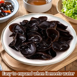 MEIMIDUO Dried Black Fungus Wood Ear Mushrooms, Premium All Natural Vegan (4.5 Oz)