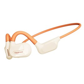 truefree F2 Audífonos Inalámbricos de Conducción Aérea Bluetooth 5.3 Oído Abierto IPX4 Auriculares Deportivos,4-Mic Driver de 16,2 mm Ajuste Cómodo Modo de Juego Baja Latencia Total 15Horas(Beige)