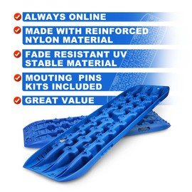 X-BULL New Recovery Traction Tracks Sand Mud Snow Track Tire Ladder 4WD (Blue, 3gen), Bag+Hardware+Tracks